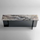 Designkonsol med marmortopp och glasbas Tillverkad i Italien - Molino Viadurini