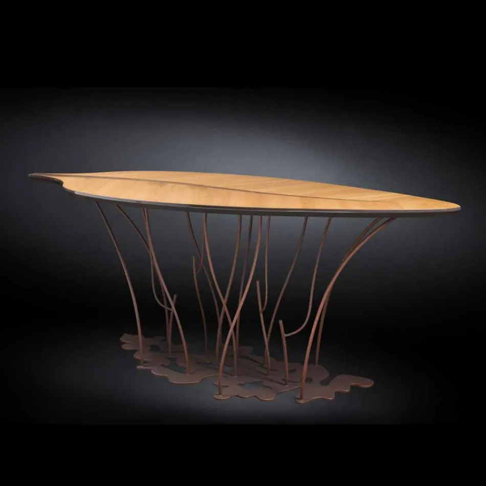 Console design och konsthantverk ekfanér valnöt Fenice Viadurini