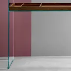 Designkonsol i extra klart glas med bricka Made in Italy - Imperativ Viadurini