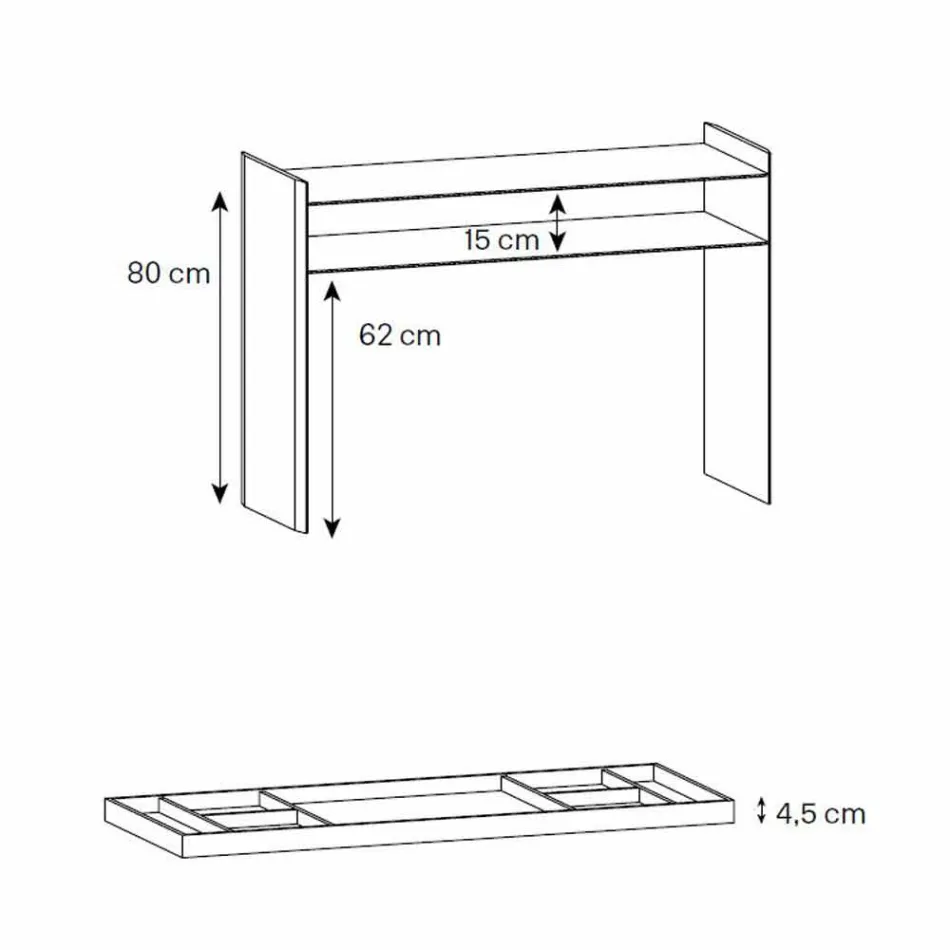 Designkonsol i extra klart glas med bricka Made in Italy - Imperativ Viadurini