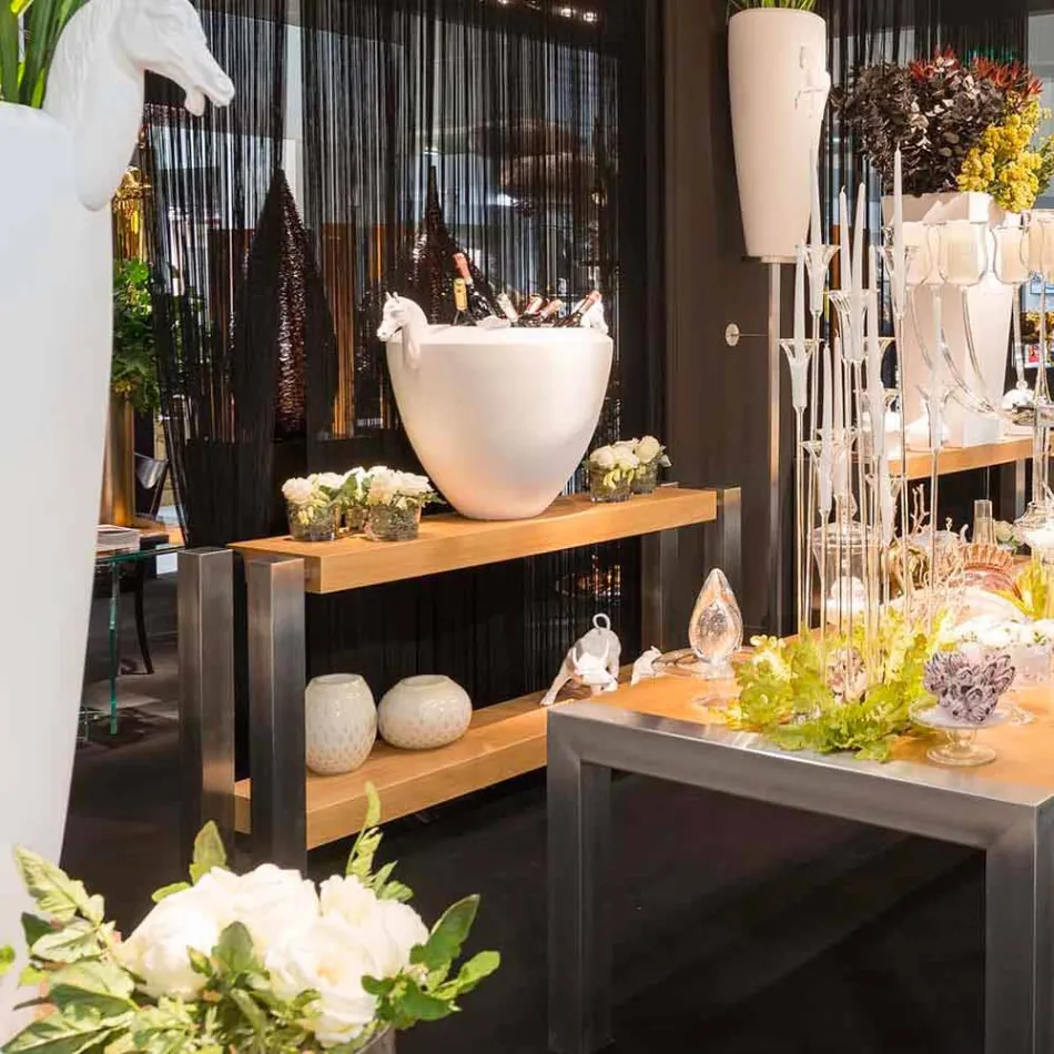 Design Console rektangulär dubbel hylla i ek Aida Viadurini