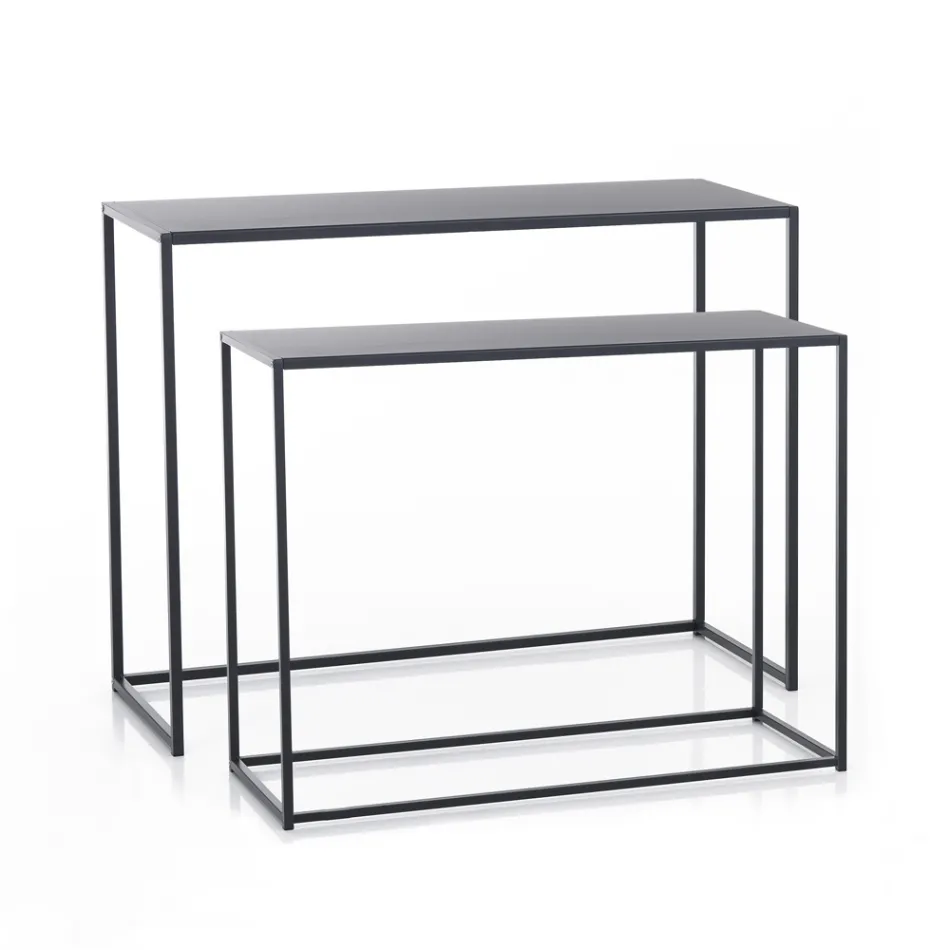 Dubbelkonsol Tillverkad av antracitstål - Osmium Viadurini