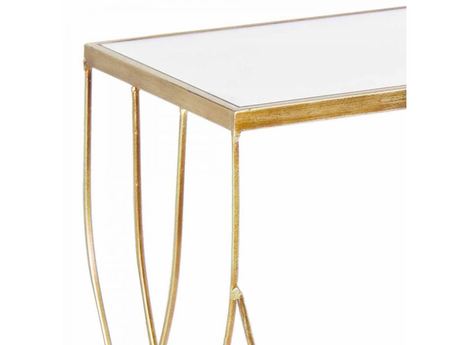 Elegant konsol i stål och glas med modern design och glamour 2 delar - Irene Viadurini