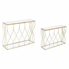 Elegant konsol i stål och glas med modern design och glamour 2 delar - Irene Viadurini