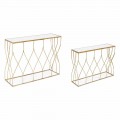 Elegant konsol i stål och glas med modern design och glamour 2 delar - Irene