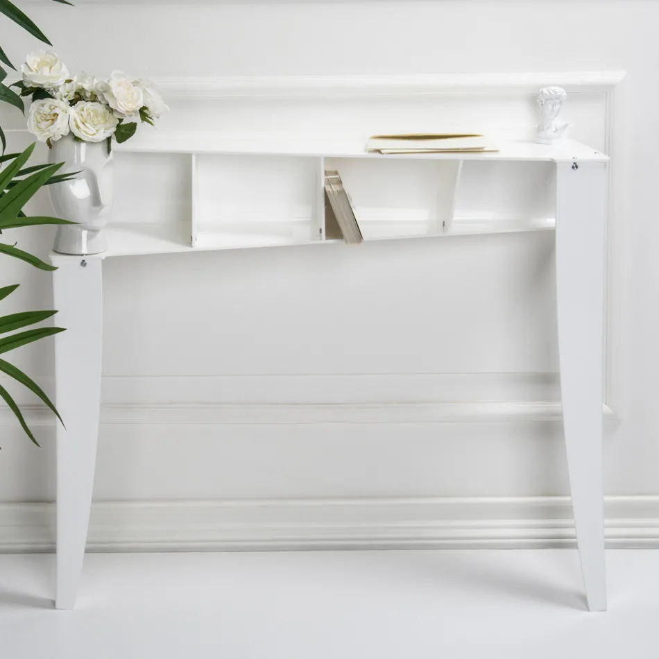 Fast konsol med 4 objektförvaringsfack i PMMA Tillverkad i Italien - Aladdin Viadurini