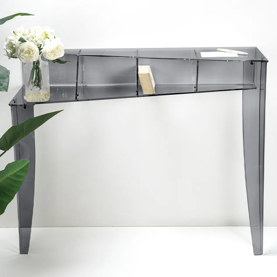 Fast konsol med 4 objektförvaringsfack i PMMA Tillverkad i Italien - Aladdin Viadurini