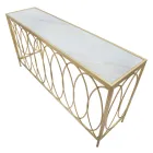 Fast entrékonsol i gyllene järn med glasskiva - Primula Viadurini