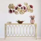 Fast entrékonsol i gyllene järn med glasskiva - Primula Viadurini