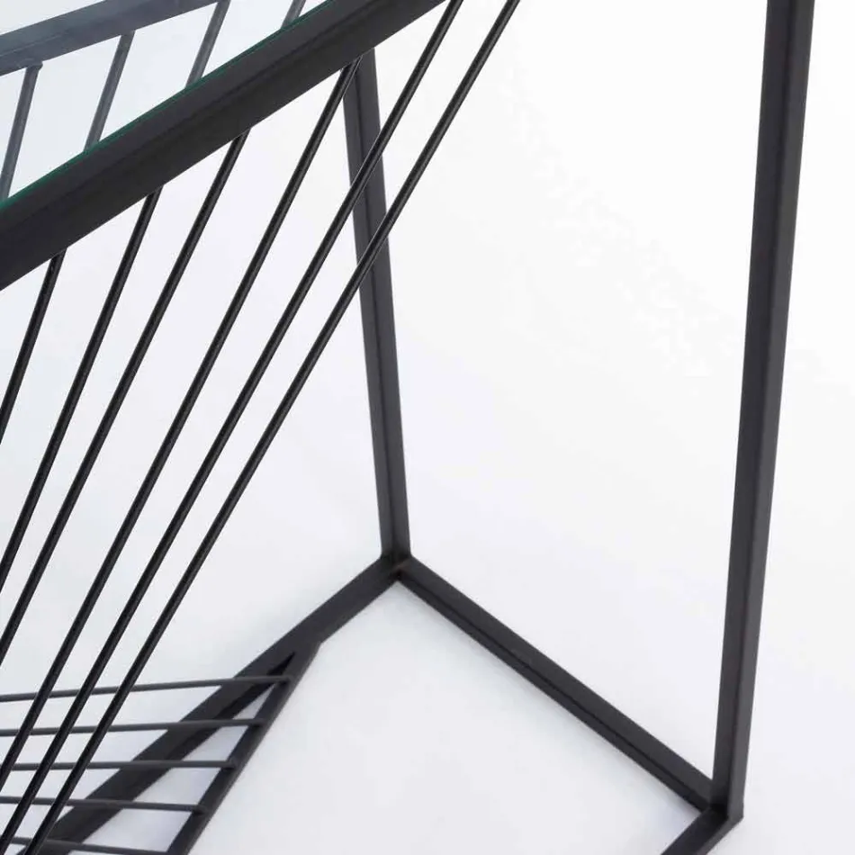 Konsol i stål och glas Modern design Original Spiral - Sasuke Viadurini