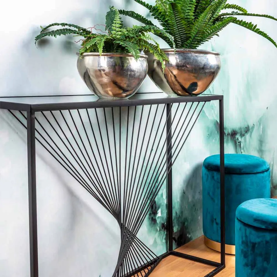 Konsol i stål och glas Modern design Original Spiral - Sasuke Viadurini