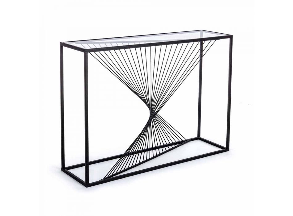 Konsol i stål och glas Modern design Original Spiral - Sasuke Viadurini