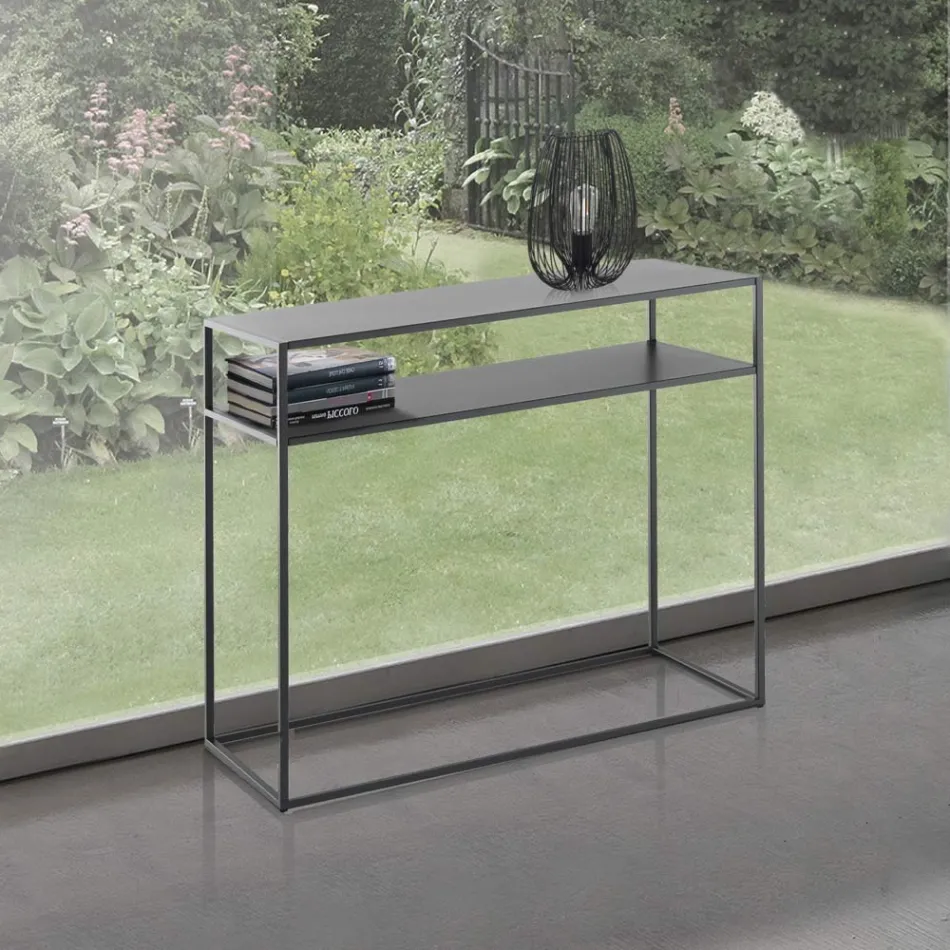 Konsol i antracitlackerat stål - Osmium Viadurini