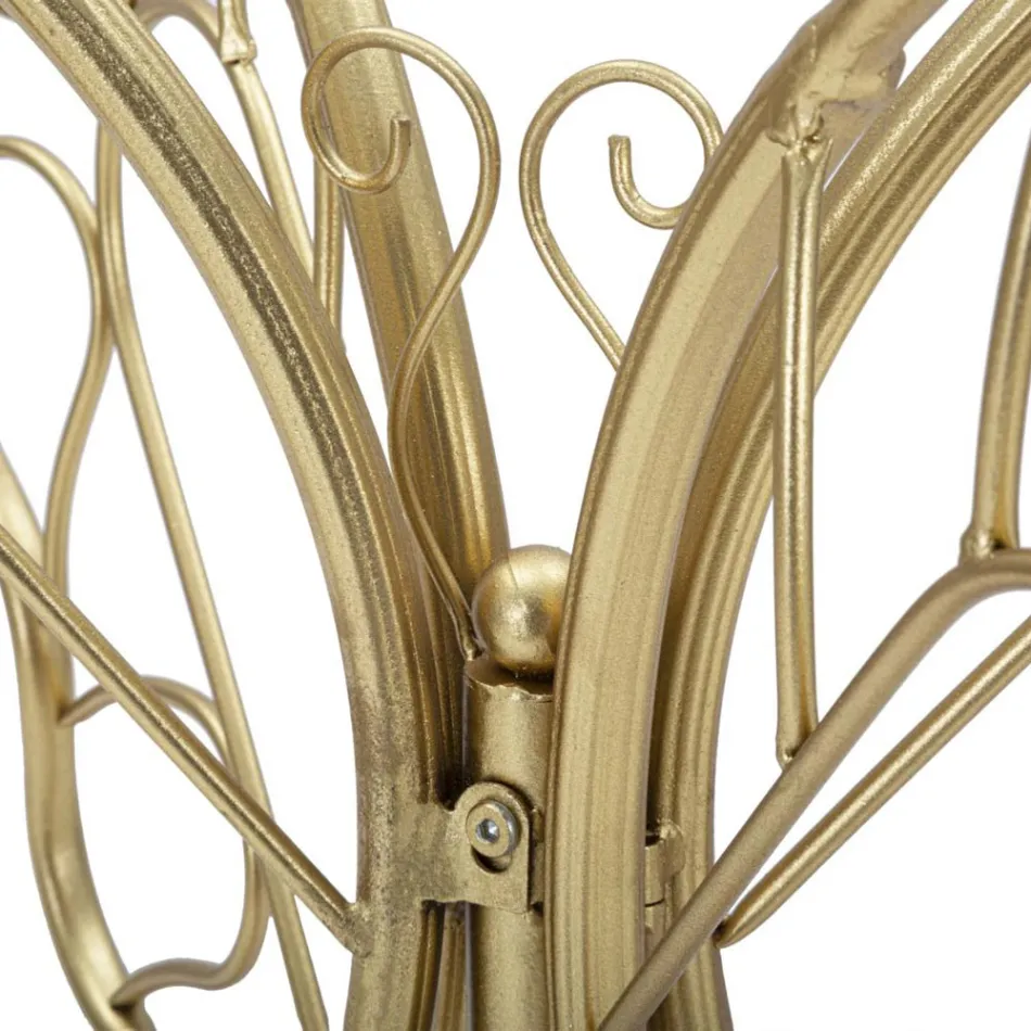 Guldfinish -järnkonsol med transparent glasskiva - Farella Viadurini