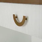 Träkonsol med topp och insatser med rundad design och låda - Rachel Viadurini