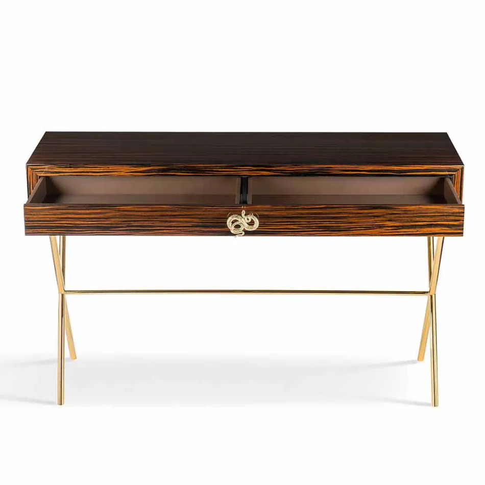 Console i polerat ebony wood med 4 lådor Ada Viadurini