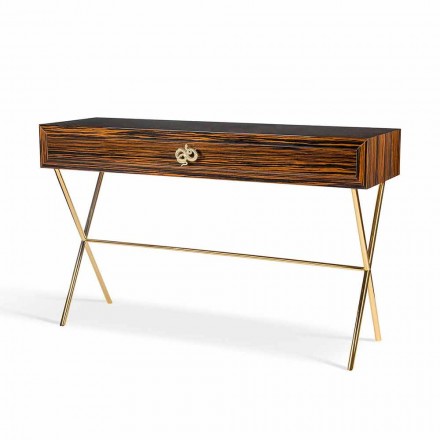 Console i polerat ebony wood med 4 lådor Ada Viadurini