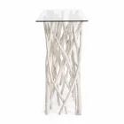 Konsol i blekt teak och lyxig designtopp - Francesca Viadurini