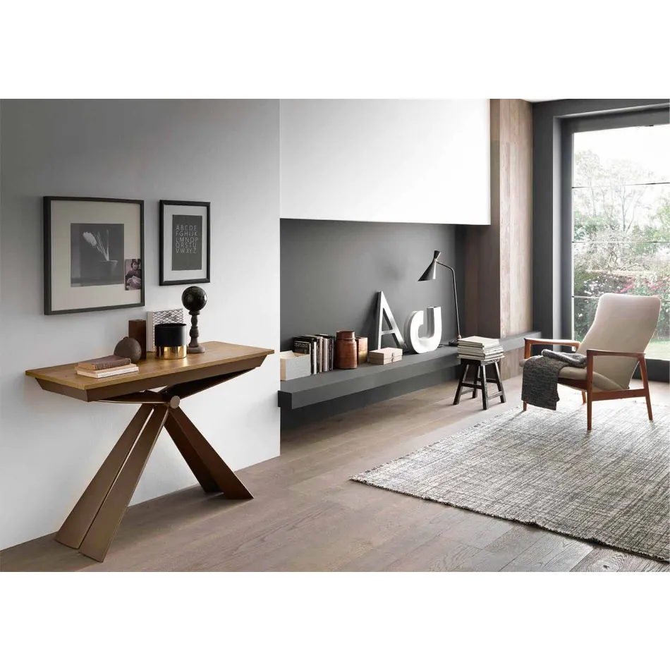 Konsol i trä och metall Förlängningsbar Upp till 295 cm Tillverkad i Italien - Timedio Viadurini