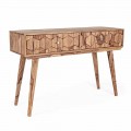 Sheesham Wood Console med två lådor Etnisk design Homemotion - Fregene