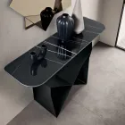 Concordia metallkonsolbord med marmorliknande keramikskiva Tillverkad i Italien Viadurini