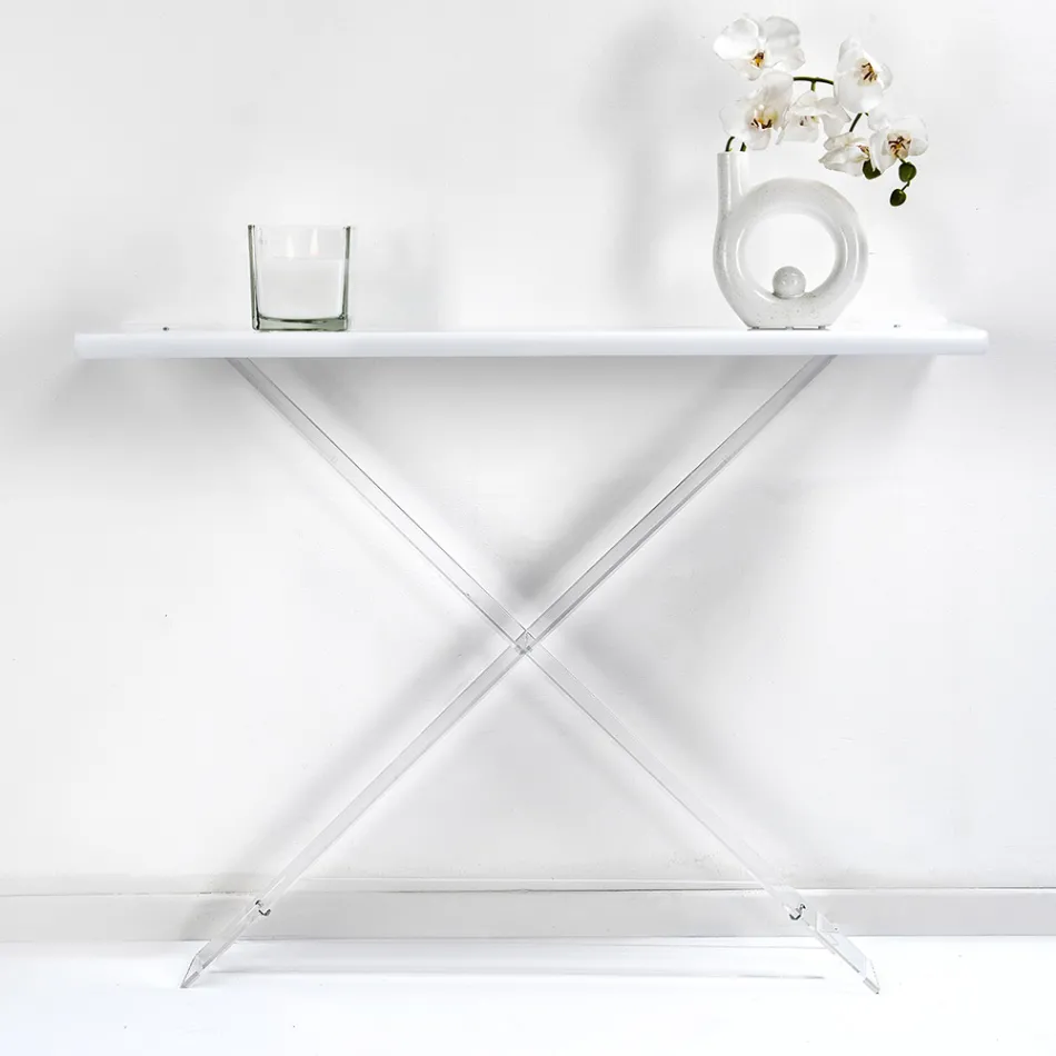 Plexiglaskonsol för entré eller vardagsrum Tillverkad i Italien - Tennessee Viadurini