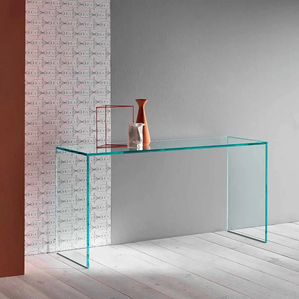 Konsol i extra klart glas Elegant minimal design 2 dimensioner - Selex Viadurini
