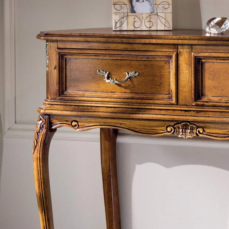 Klassisk entrékonsol i trä med lådor tillverkad i Italien - Richard Viadurini