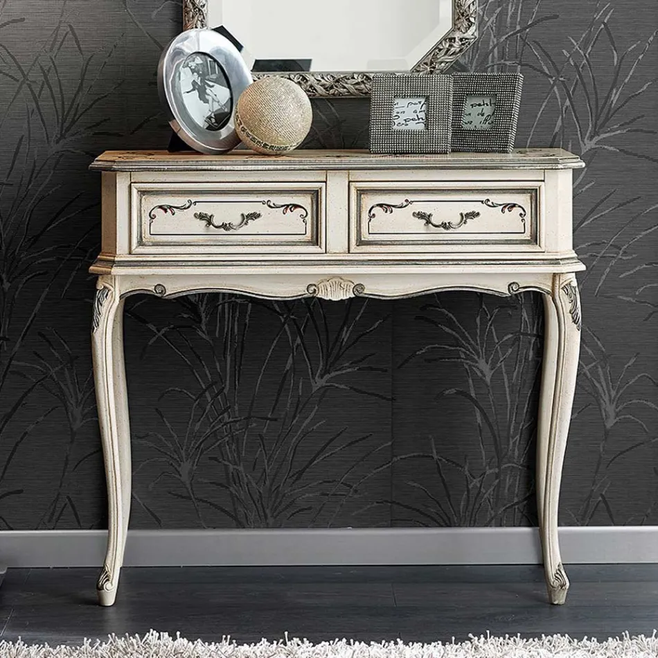 Klassisk entrékonsol i trä med lådor tillverkad i Italien - Richard Viadurini