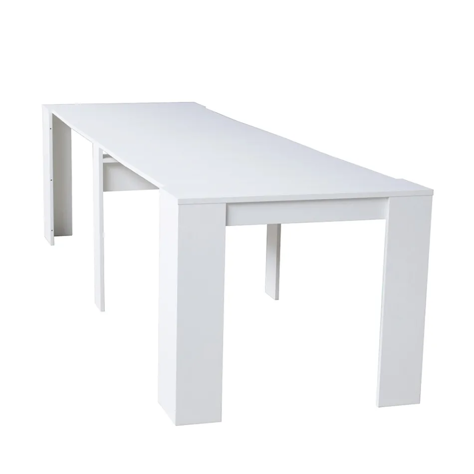 Modern utdragbar konsol 296 cm i melaminträ Tillverkad i Italien - Ariella Viadurini