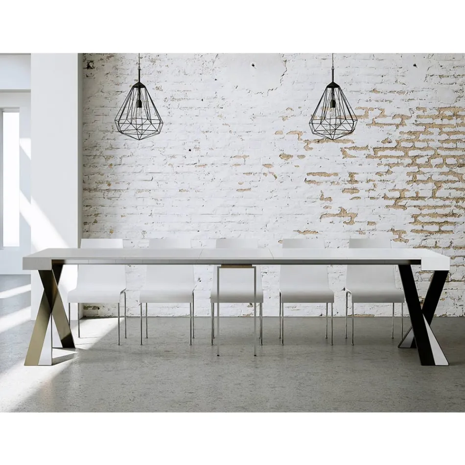 Modern konsol utdragbar till 300 cm med antracitram tillverkad i Italien - Avventura Viadurini