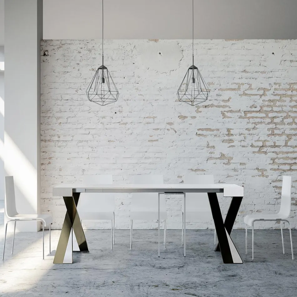 Modern konsol utdragbar till 300 cm med antracitram tillverkad i Italien - Avventura Viadurini