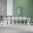 Modern konsol Utdragbar till 300 cm med vit ram tillverkad i Italien - spegel Viadurini