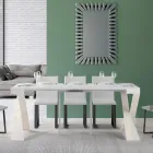 Modern konsol Utdragbar till 300 cm med vit ram tillverkad i Italien - spegel Viadurini