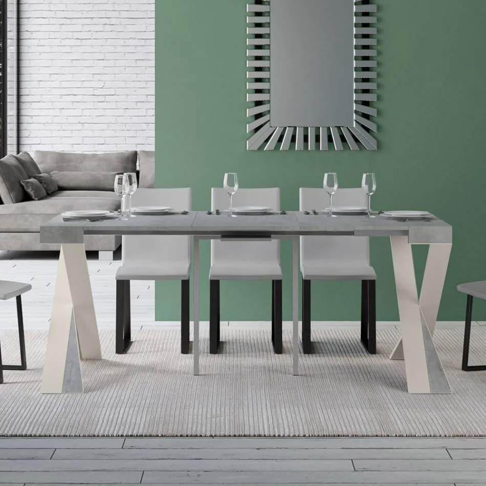 Modern konsol Utdragbar till 300 cm med vit ram tillverkad i Italien - spegel Viadurini