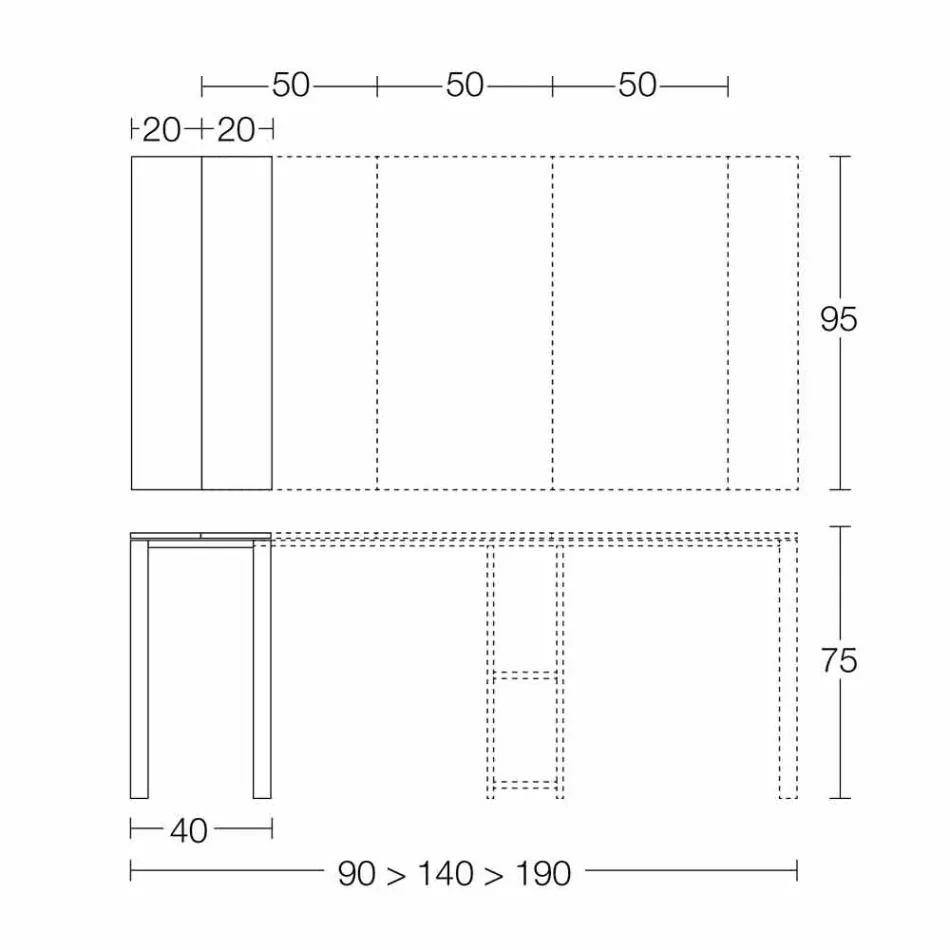 Utdragbar modern konsol i ek och metall Tillverkad i Italien - Nappo Viadurini