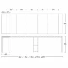 Utdragbar modern konsol i ek och metall Tillverkad i Italien - Nappo Viadurini