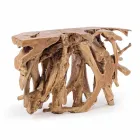 Modern lyxig designkonsol i naturliga teakrötter - johannesbröd Viadurini