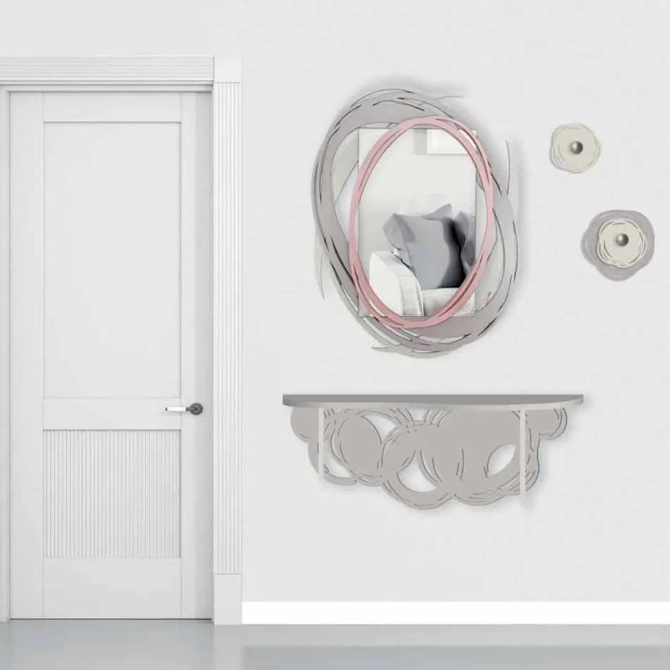 Modern designkonsol i sand och beige trä för väggmontering - bana Viadurini