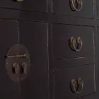 Vintage Design Black Elm Wood Console Table 5 Lådor Homemotion - Sonten Viadurini