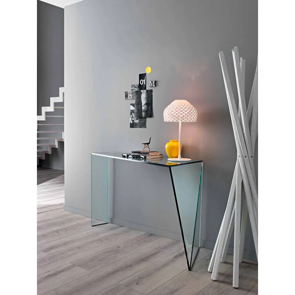 Konsol för modern entré i Extralight Glass tillverkad i Italien - Rosalia Viadurini