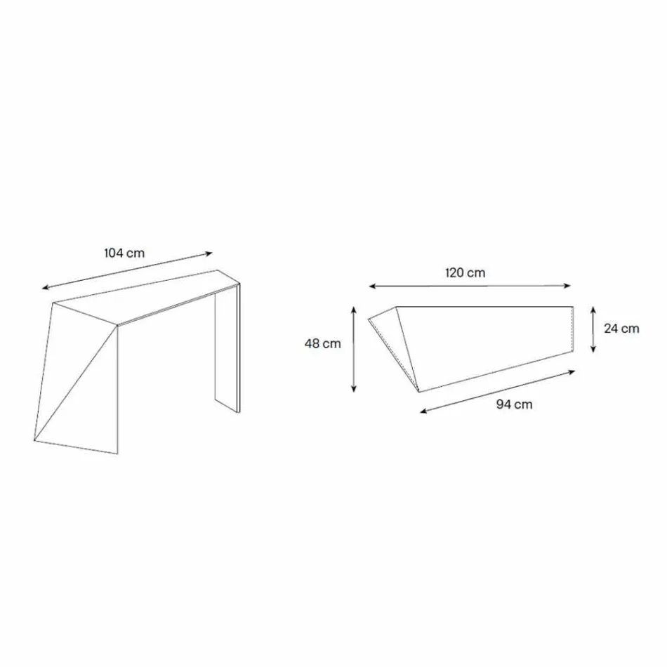 Konsol för modern entré i Extralight Glass tillverkad i Italien - Rosalia Viadurini
