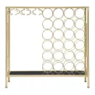 Konsol i glasflaska med guldjärnstruktur - Vicio Viadurini