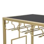 Konsol i glasflaska med guldjärnstruktur - Vicio Viadurini