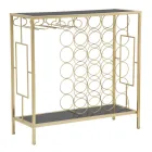 Konsol i glasflaska med guldjärnstruktur - Vicio Viadurini