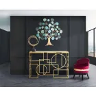 Modern design rektangulär konsol i järn och spegel - Billie Viadurini