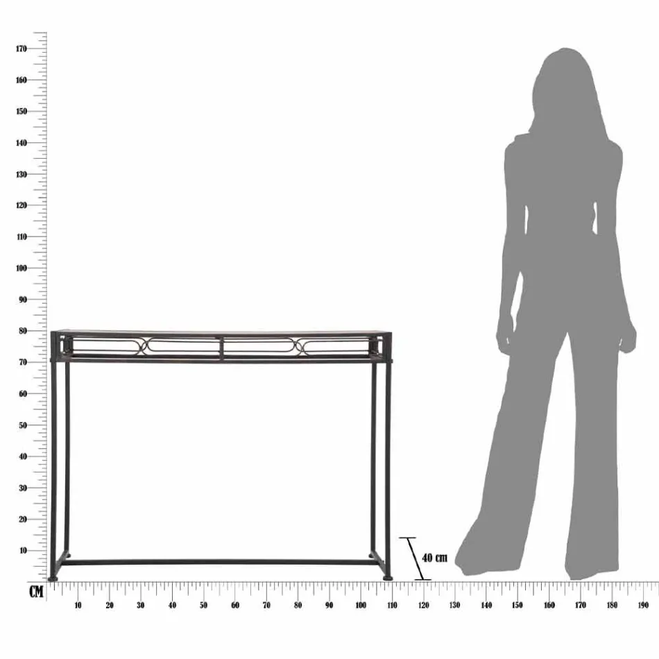 Modern stil rektangulär vardagsrumskonsol i järn och MDF - Wendell Viadurini