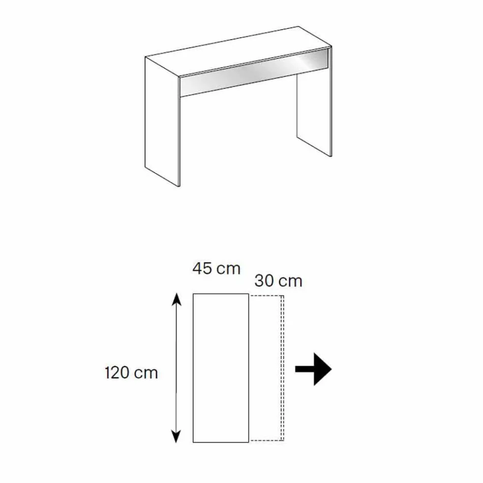 Konsolskrivbord i rökt glas med låda tillverkad i Italien - Mantra Viadurini