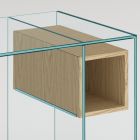 Konsolskrivbord i extra klart glas och trä Tillverkat i Italien - Damiano Viadurini