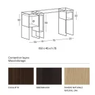 Konsolskrivbord i extra klart glas och trä Tillverkat i Italien - Damiano Viadurini